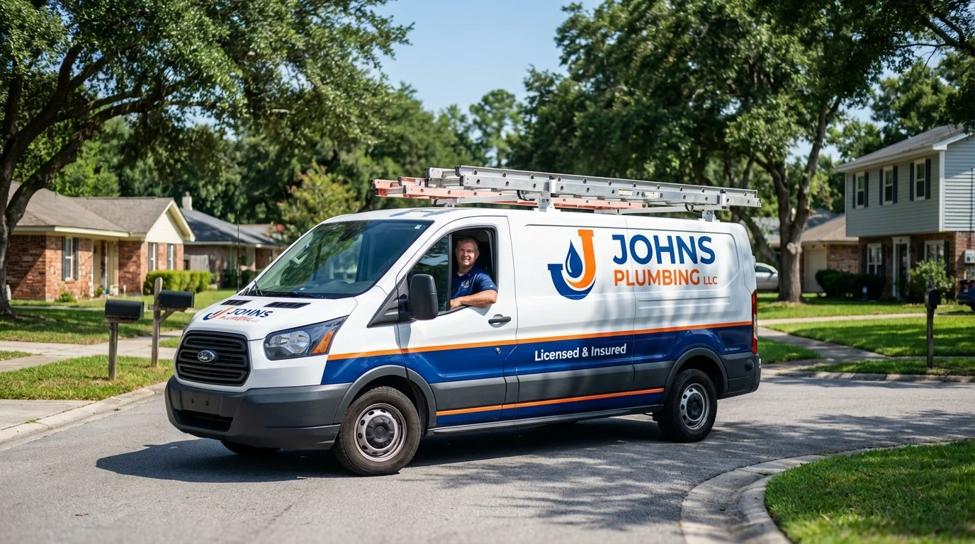 Johns Plumbing LLC service van in Dalton, GA